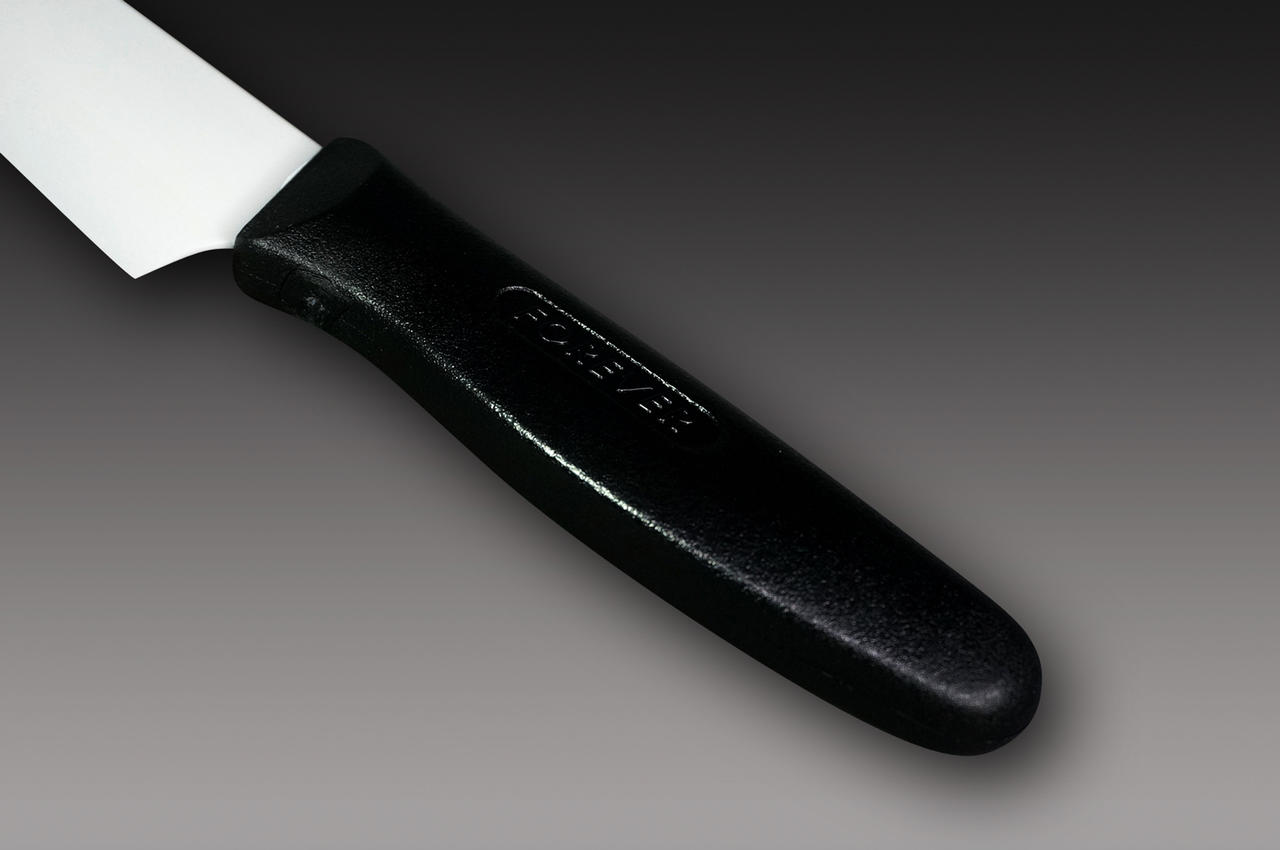 FOREVER E-Cera High Density Ceramic Black-Handle Japanese Chef's Gyuto  Knife 140mm