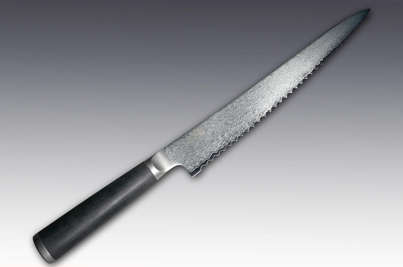 Miyako 33 Layer Damascus AUS-8 Japanese Bread Slicer Knife 240mm