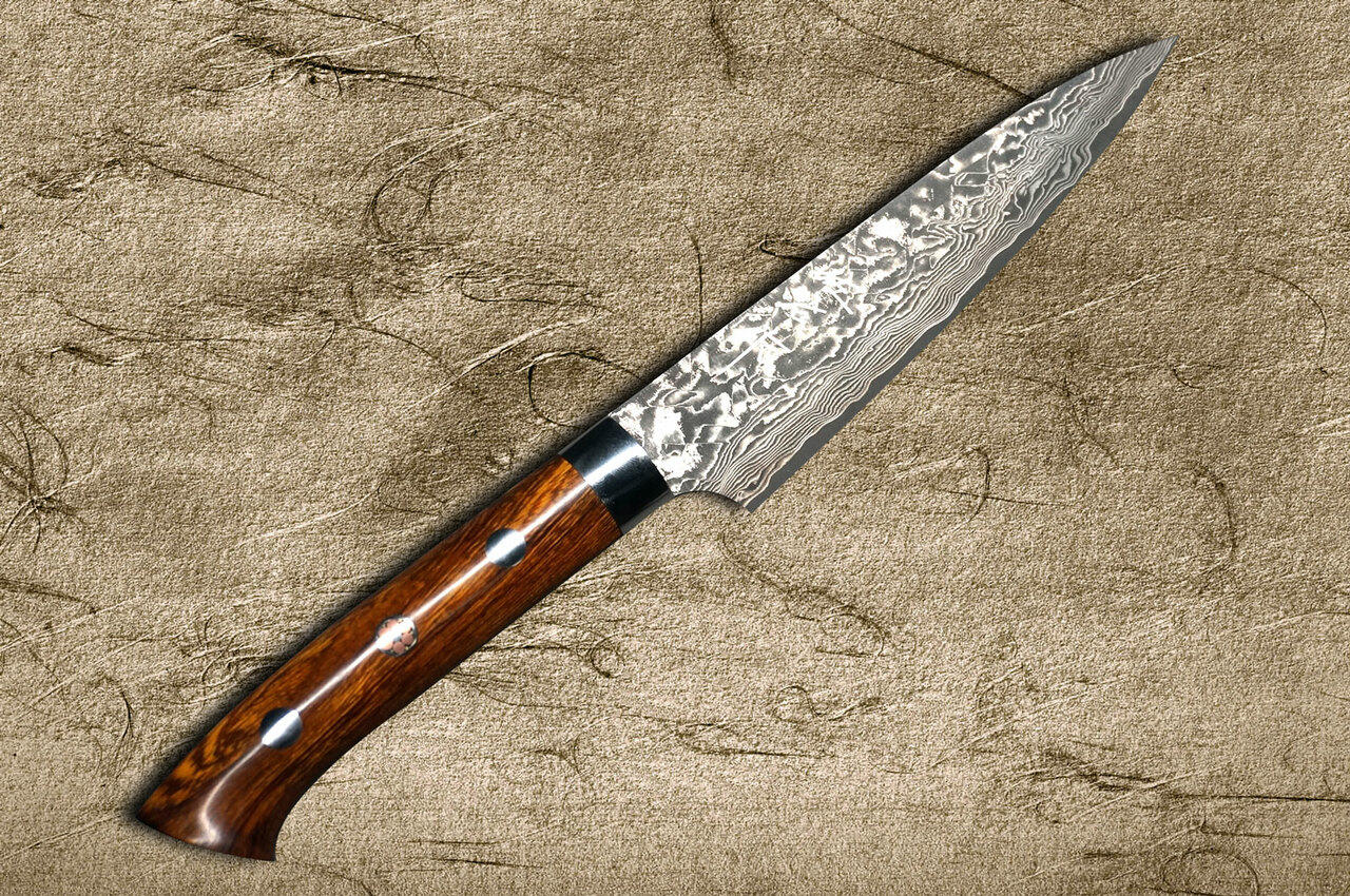 佐治武士R2（SG2） 黑色Damascus IR 日本厨师用小刀（实用）130