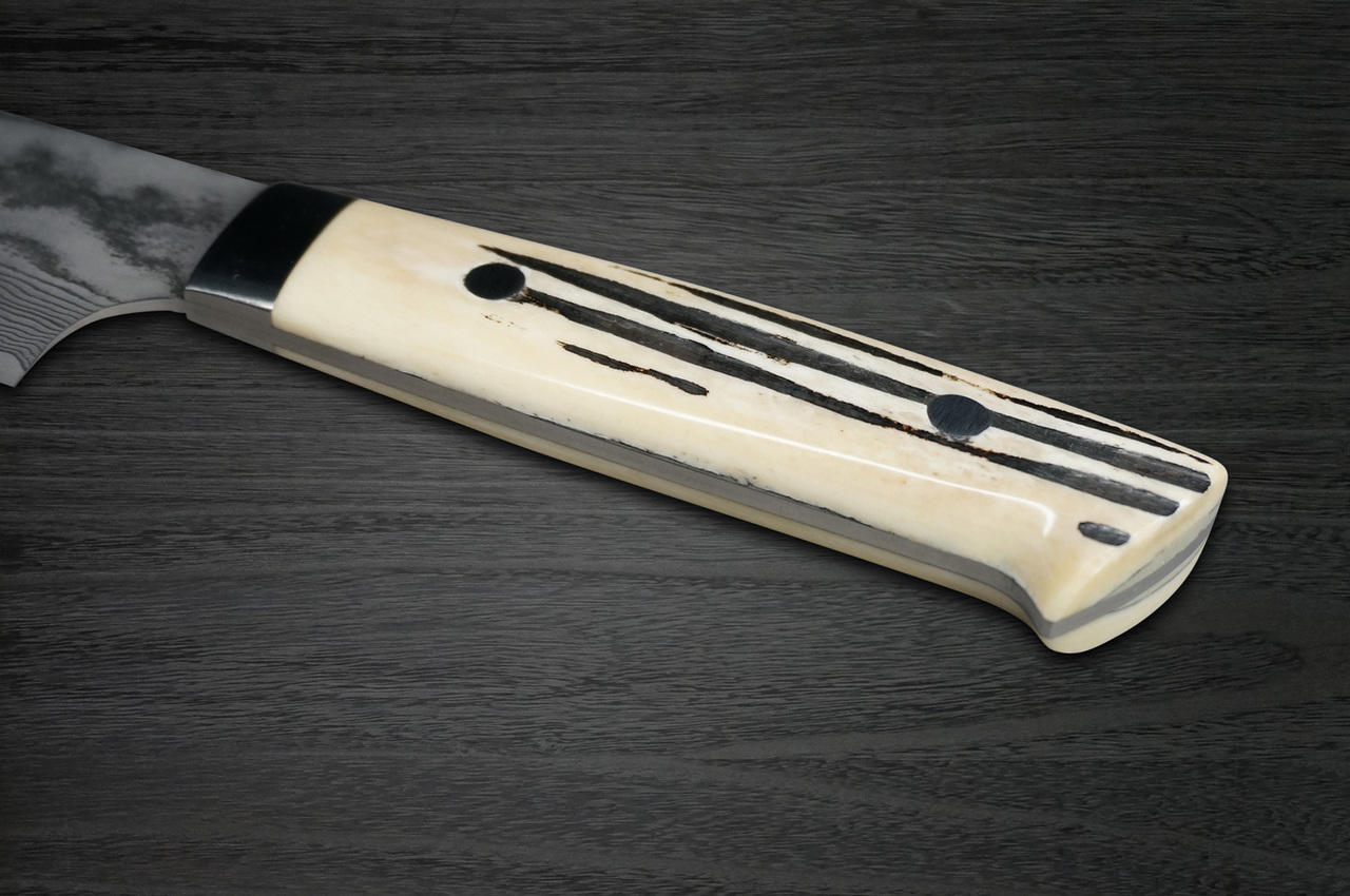 Takeshi Saji VG10 Black Damascus DHW Japanese Chefs Gyuto Knife 240mm with White Antler Handle