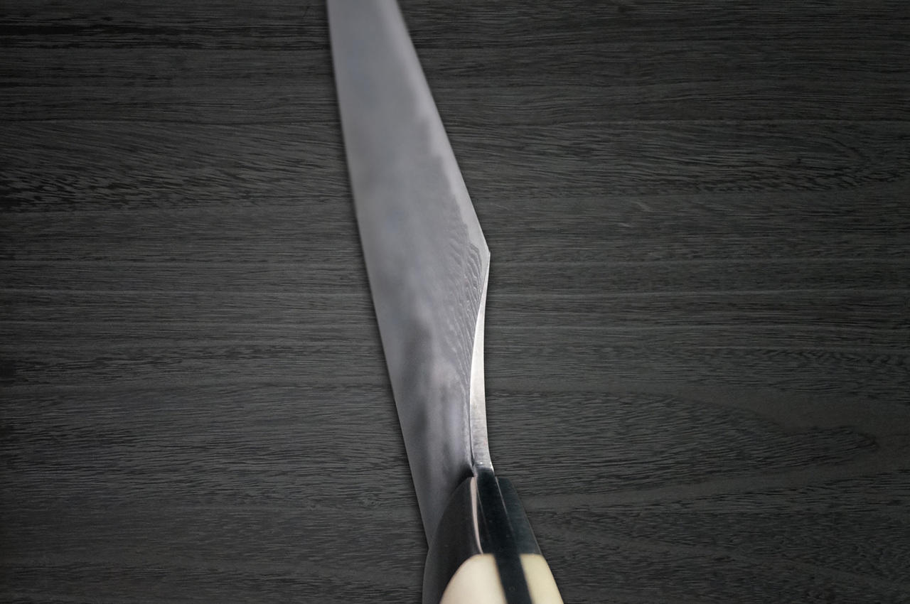 Takeshi Saji VG10 Black Damascus DHW Japanese Chefs Gyuto Knife 240mm with White Antler Handle