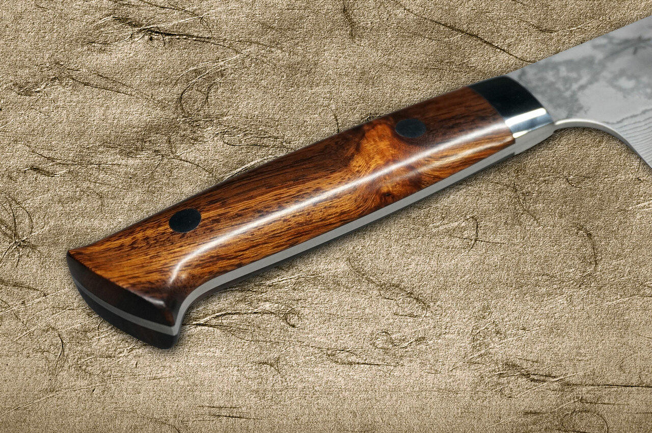 Takeshi Saji VG10 Black Damascus IR Japanese Chefs NakiriVegetable 170mm with Desert Ironwood Handle