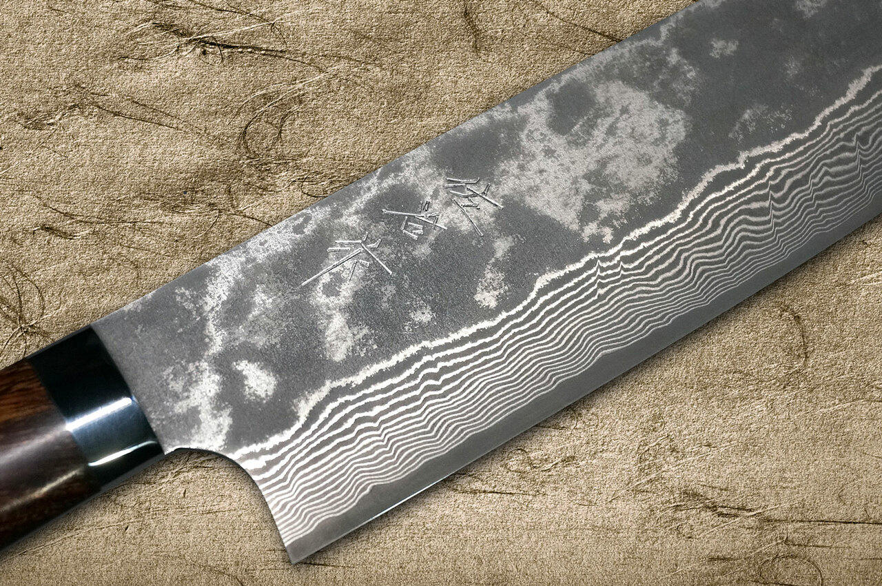 Takeshi Saji VG10 Black Damascus IR Japanese Chefs NakiriVegetable 170mm with Desert Ironwood Handle