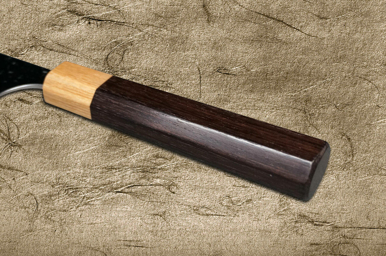 Yu Kurosaki R2SG2 Hammered SHIZUKU WA RS8P Japanese Chefs Bunka Knife 165mm with White-Ring Octagonal Handle