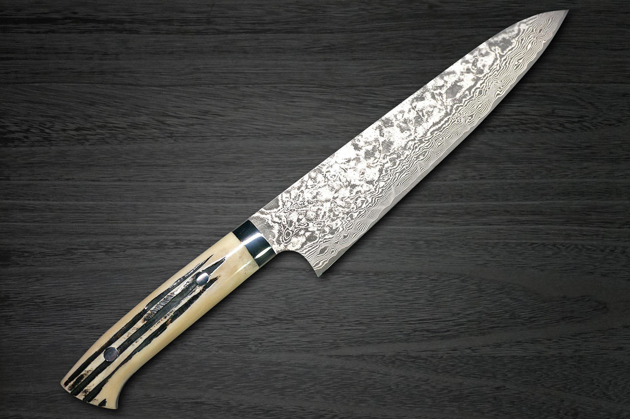 佐治武士R2(SG2) 黑色大马士革DHW 日本厨师的牛刀240mm 带白色