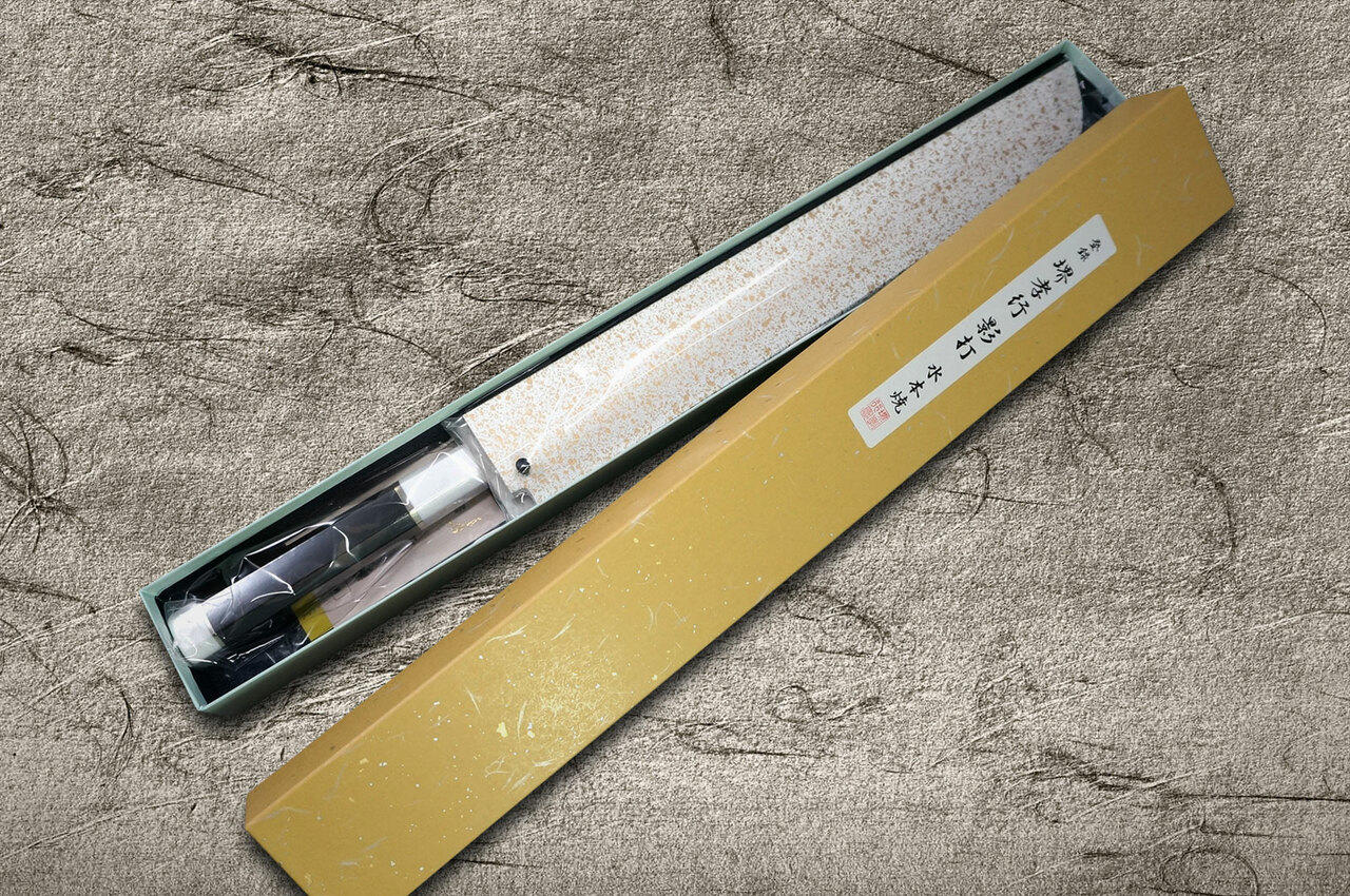 Sakai Takayuki Mirrored Honyaki Water-Quenched Sakimaru-YanagibaSashimi 300mm KAGEUCHI with Saya Sheath