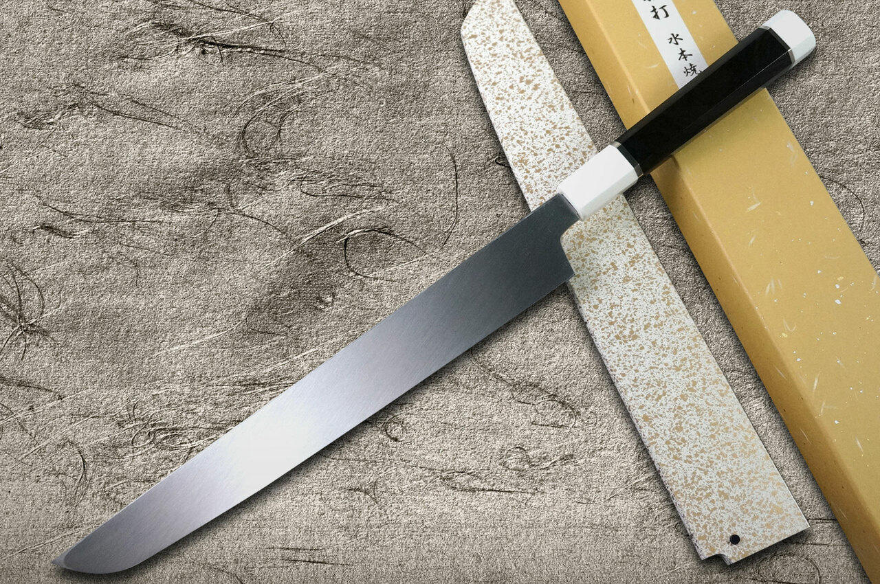 Sakai Takayuki Mirrored Honyaki Water-Quenched Sakimaru-YanagibaSashimi 300mm KAGEUCHI with Saya Sheath