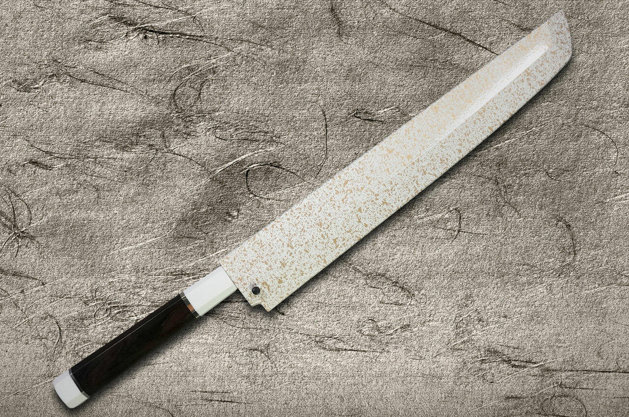 Sakai Takayuki Mirrored Honyaki Water-Quenched Sakimaru-YanagibaSashimi 300mm KAGEUCHI with Saya Sheath