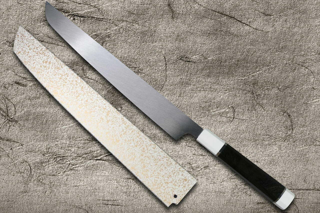 Sakai Takayuki Mirrored Honyaki Water-Quenched Sakimaru-YanagibaSashimi 300mm KAGEUCHI with Saya Sheath