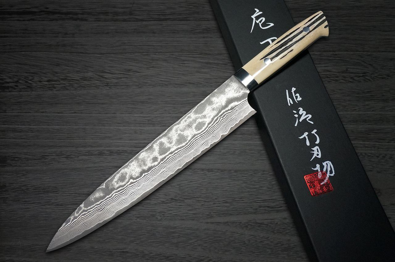 Gyuto Japanese kitchen knife Takeshi Saji VG10, bull bone HA4608 21cm for  sale