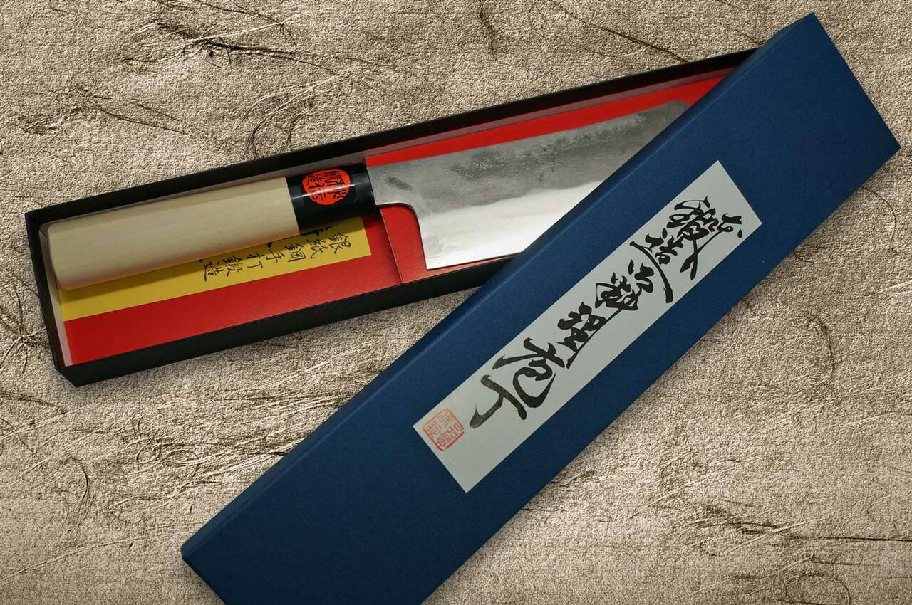 田中誠貴银山银三钢仓内日本料理博多刀180mm 木兰木手柄 日本料理刀