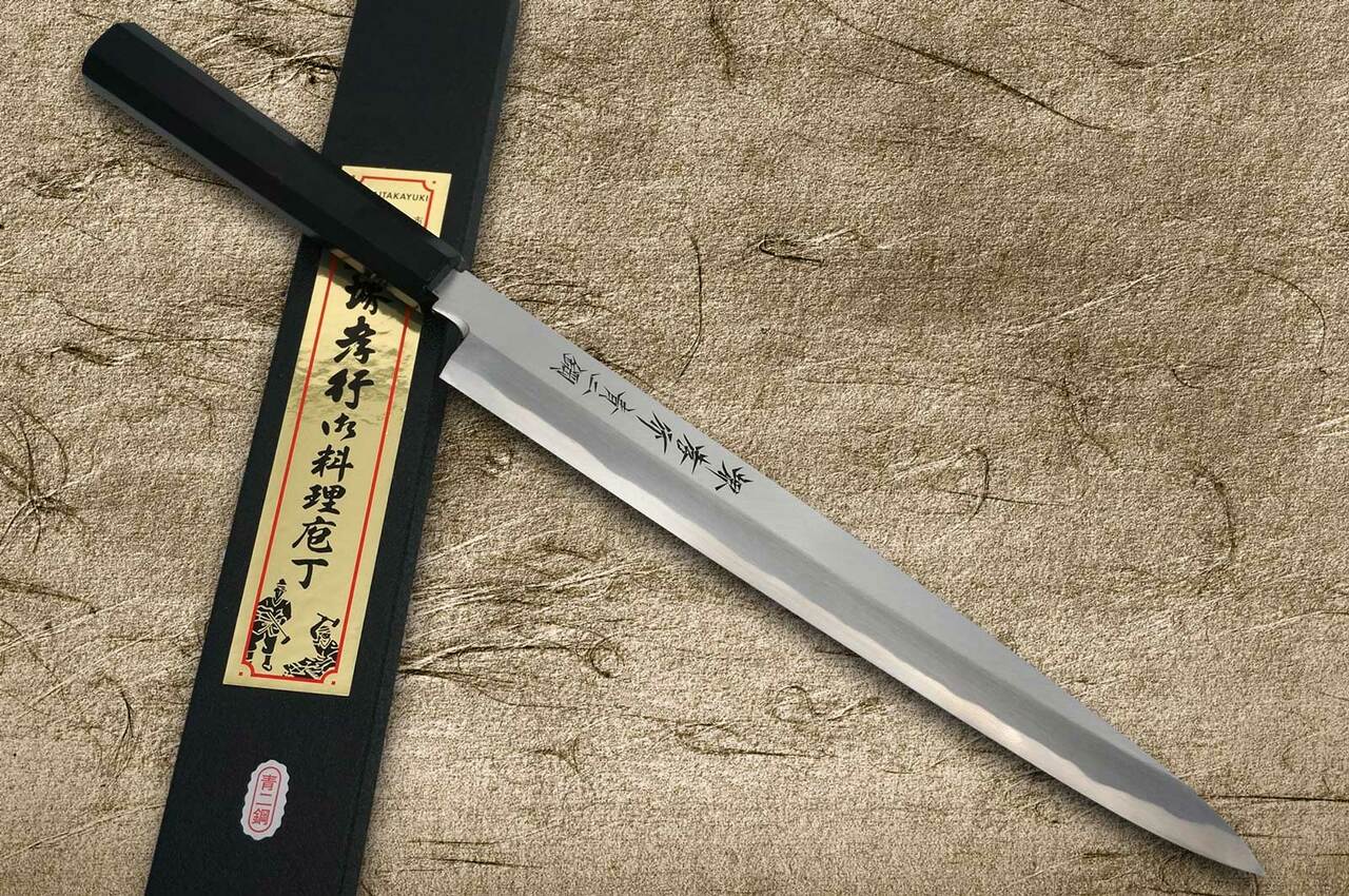 Sakai Takayuki Aoniko Blue 2 Steel Ebony Handle Japanese Chefs YanagibaSashimi 330mm