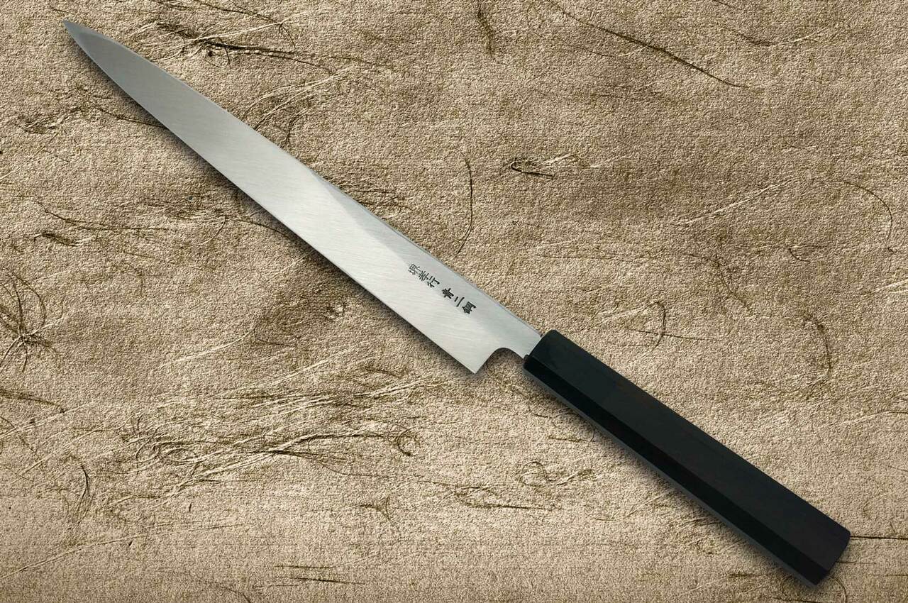 Sakai Takayuki Aoniko Blue 2 Steel Ebony Handle Japanese Chefs FuguhikiSashimi 240mm