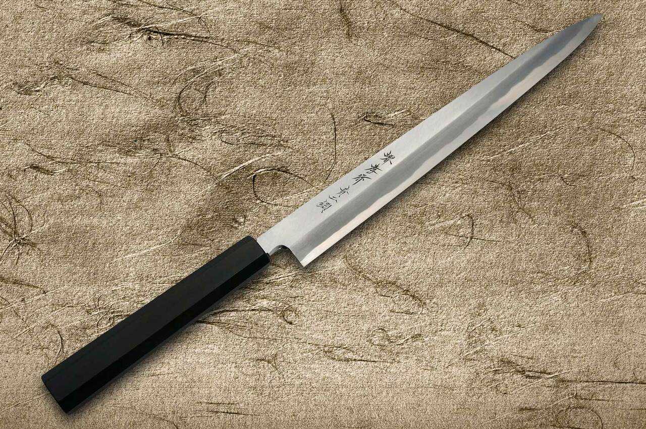 Sakai Takayuki Aoniko Blue 2 Steel Ebony Handle Japanese Chefs FuguhikiSashimi 240mm