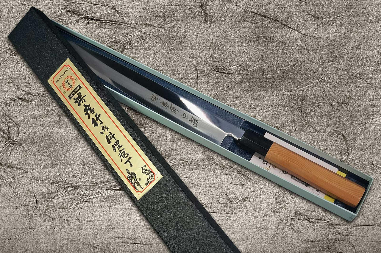 [Left Handed] Sakai Takayuki Hakugin INOX Mirror Finish Japanese Chef's Yanagiba(Sashimi) 270mm 