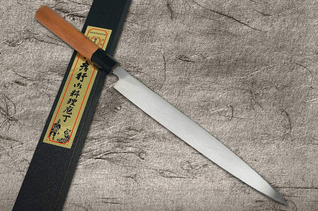 [Left Handed] Sakai Takayuki Hakugin INOX Mirror Finish Japanese Chef's Yanagiba(Sashimi) 270mm 