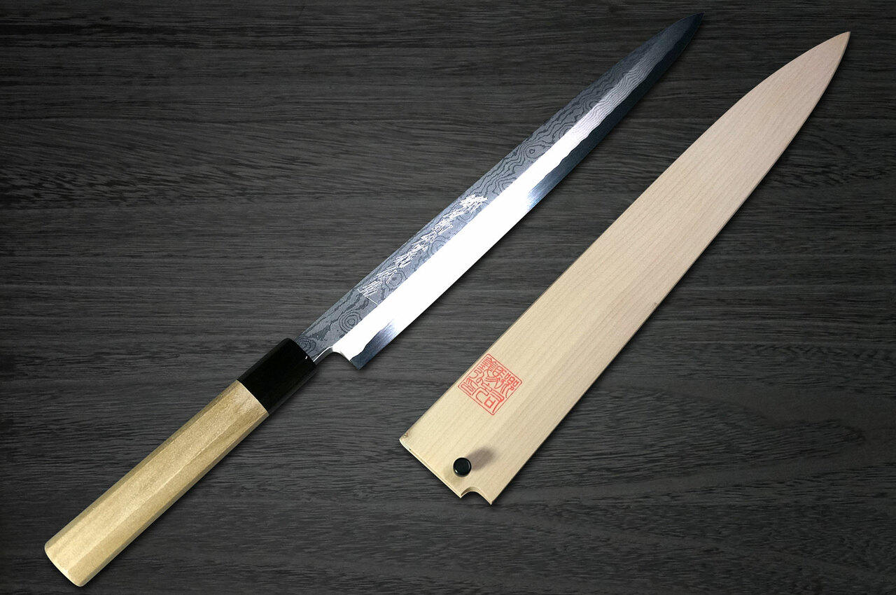 義弘Gingami No.3Damascus Suminagashi G3SN 日本厨师用柳叶刀