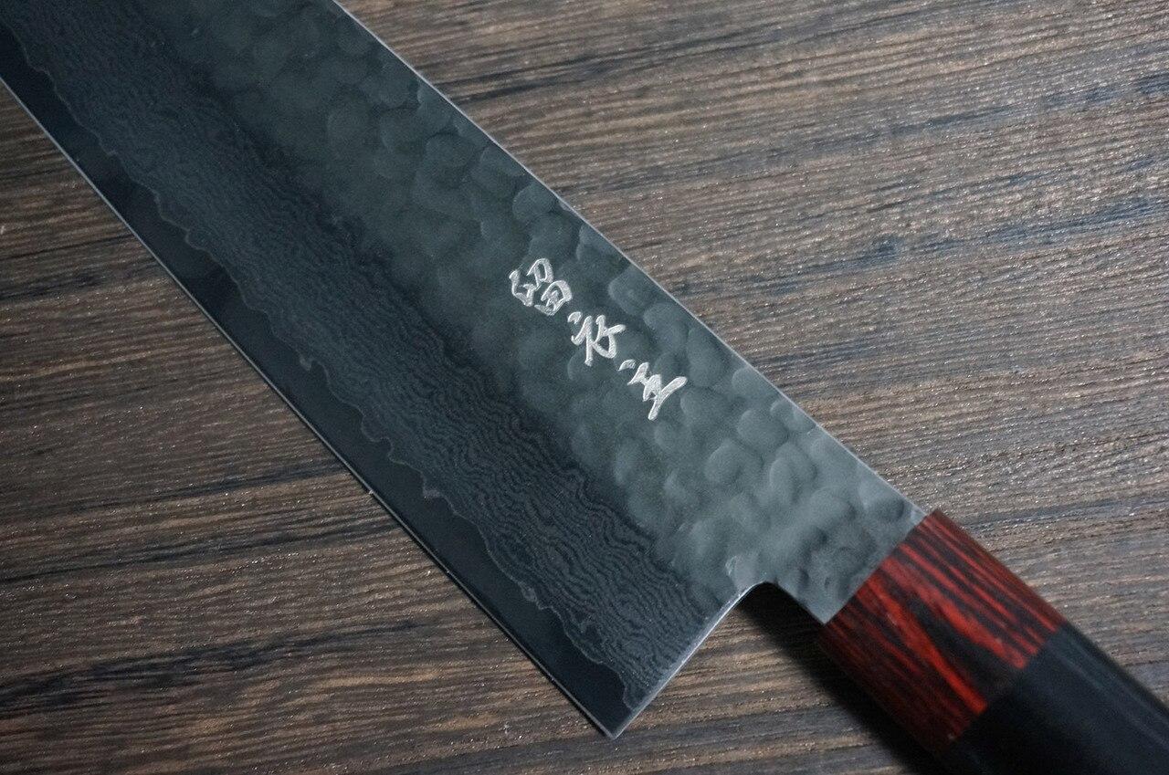 Sakai Takayuki Kasumitogi Buffalo Tsuba Engraving Art Japanese Chef's Deba  Knife 240mm Sojou-no-Koi(Carp on Board)
