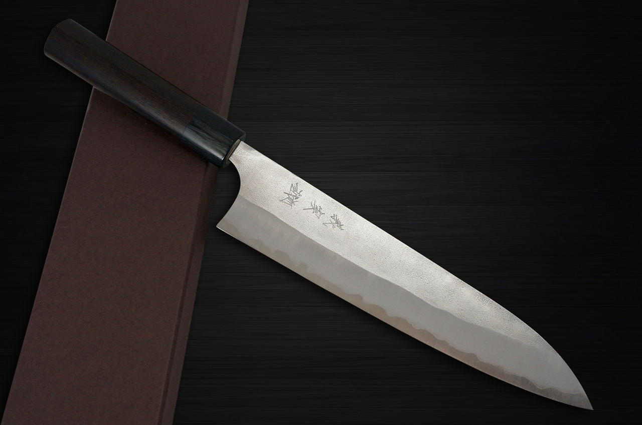 Yoshimi Echizen 240mm Stainless Clad Blue Super Kurouchi Wa-Gyuto - Japanese  Knife Imports