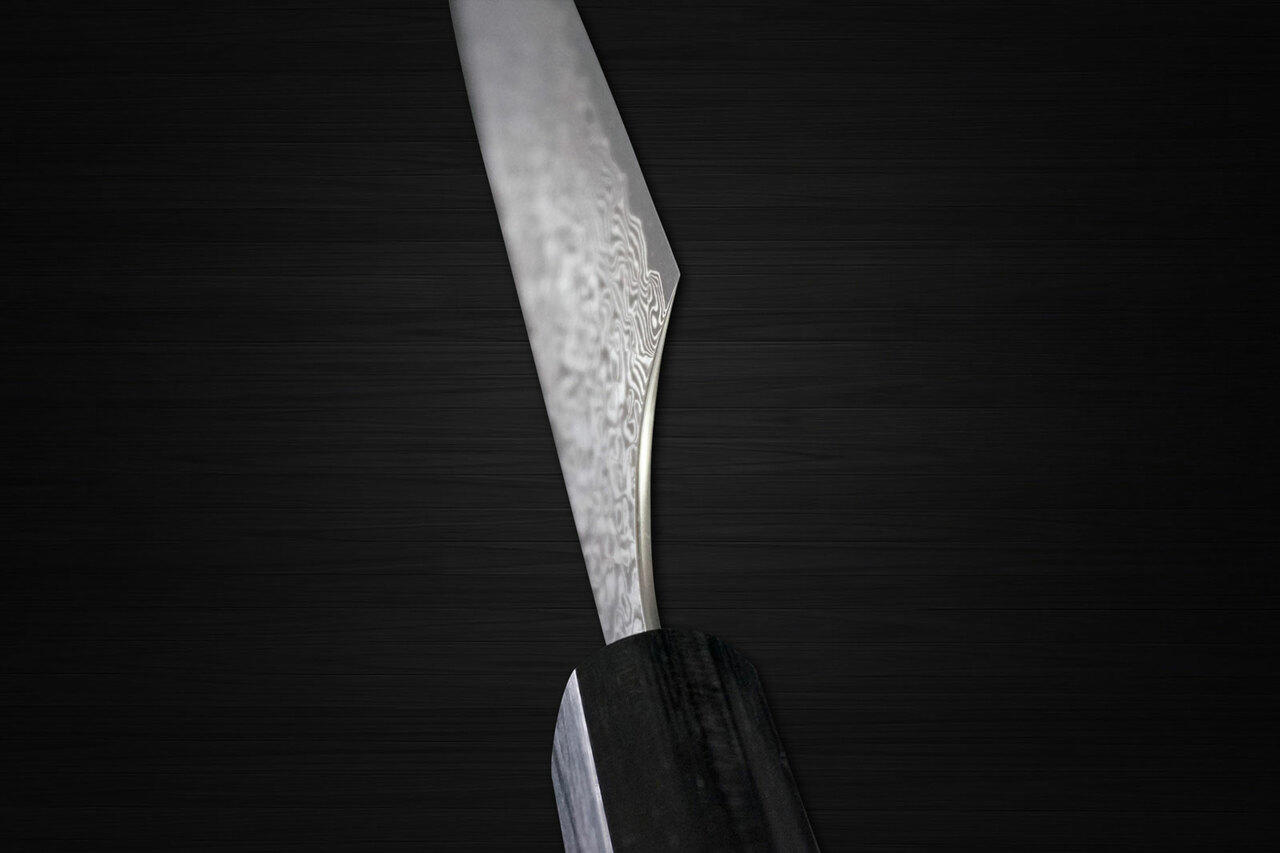 Yoshimi Kato 63 Layer VG10 Black Damascus RS8 Japanese Chefs Petty KnifeUtility 120mm with Black-Ring Octagonal Handle