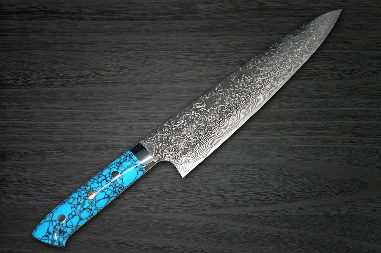 Saji Takeshi SG2 Super Gold 2 Damascus Matte Finish Gyuto Chef's