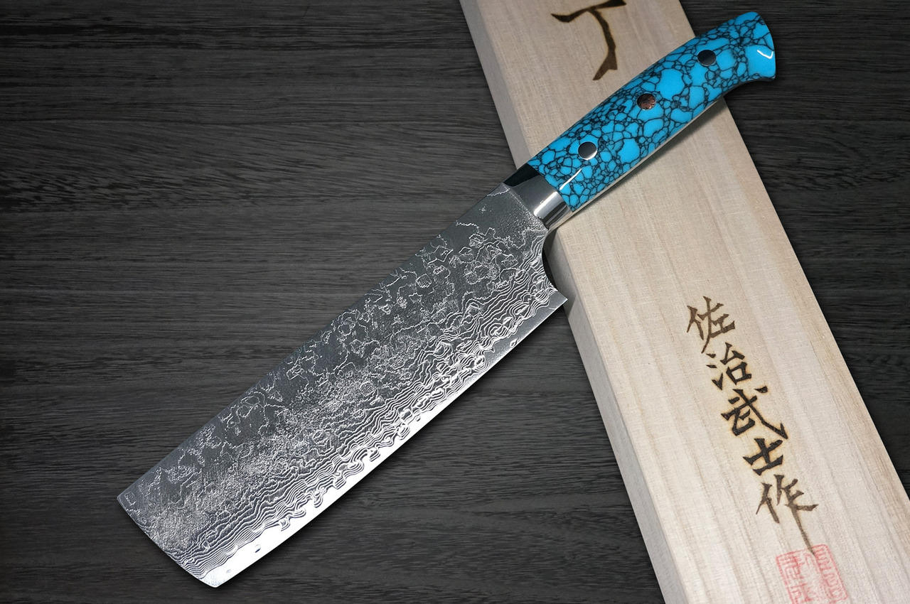武佐治R2 钻石完成大马士革TCA 日本厨师的菜刀(蔬菜) 170毫米带