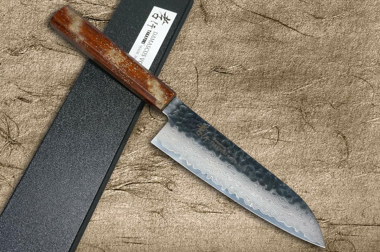 Sakai Takayuki 33-Layer VG10 Damascus Urushi Chef's Santoku Knife