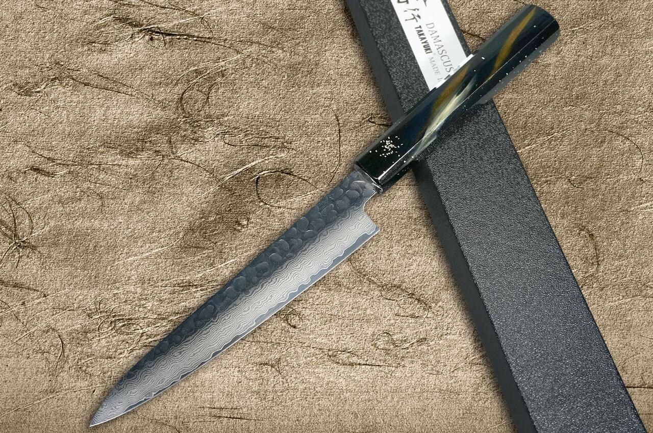Sakai Takayuki 33-Layer VG10 Damascus Urushi Chefs Petty KnifeUtility 150mm with Japanese Lacquered Oak Handle SAIU