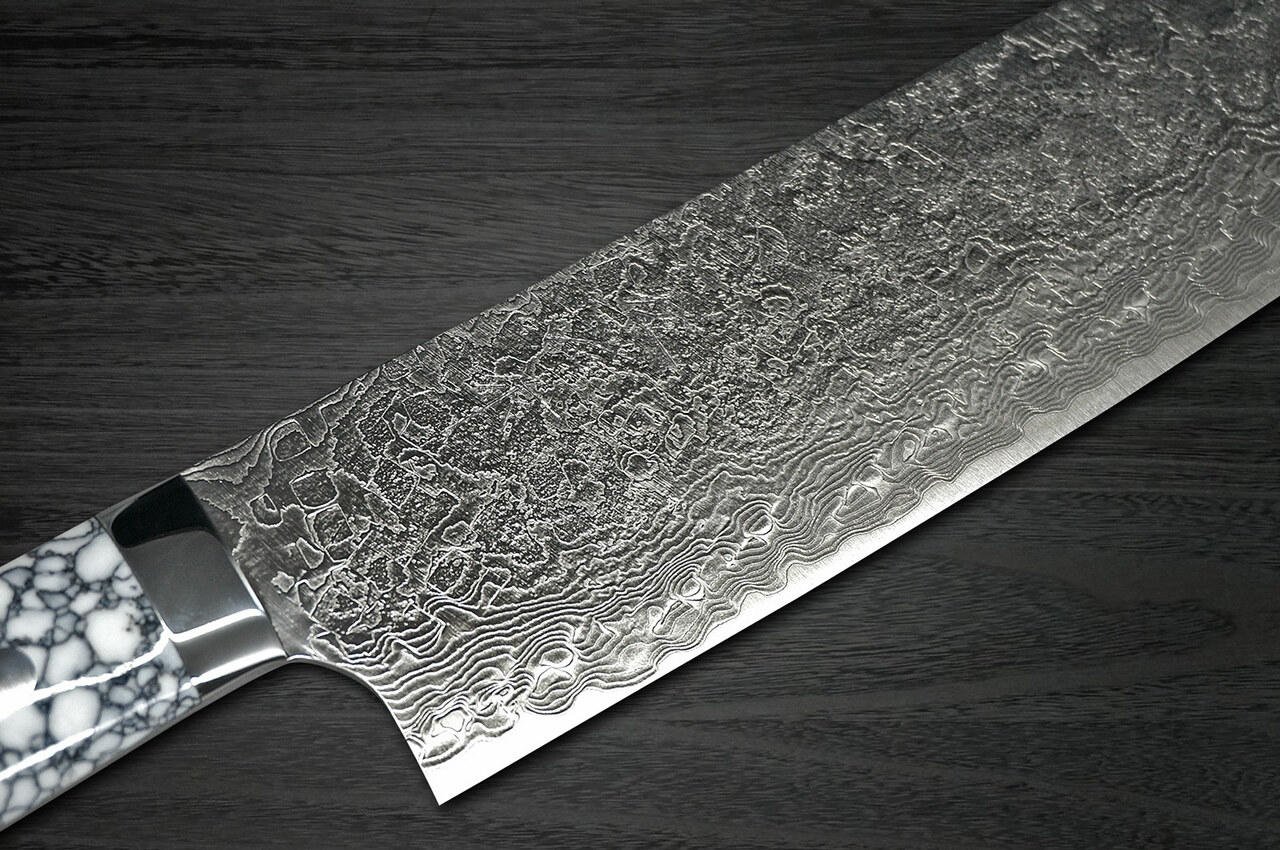 Takeshi Saji R2 Diamond Finish Damascus TCA Japanese Chef's Gyuto