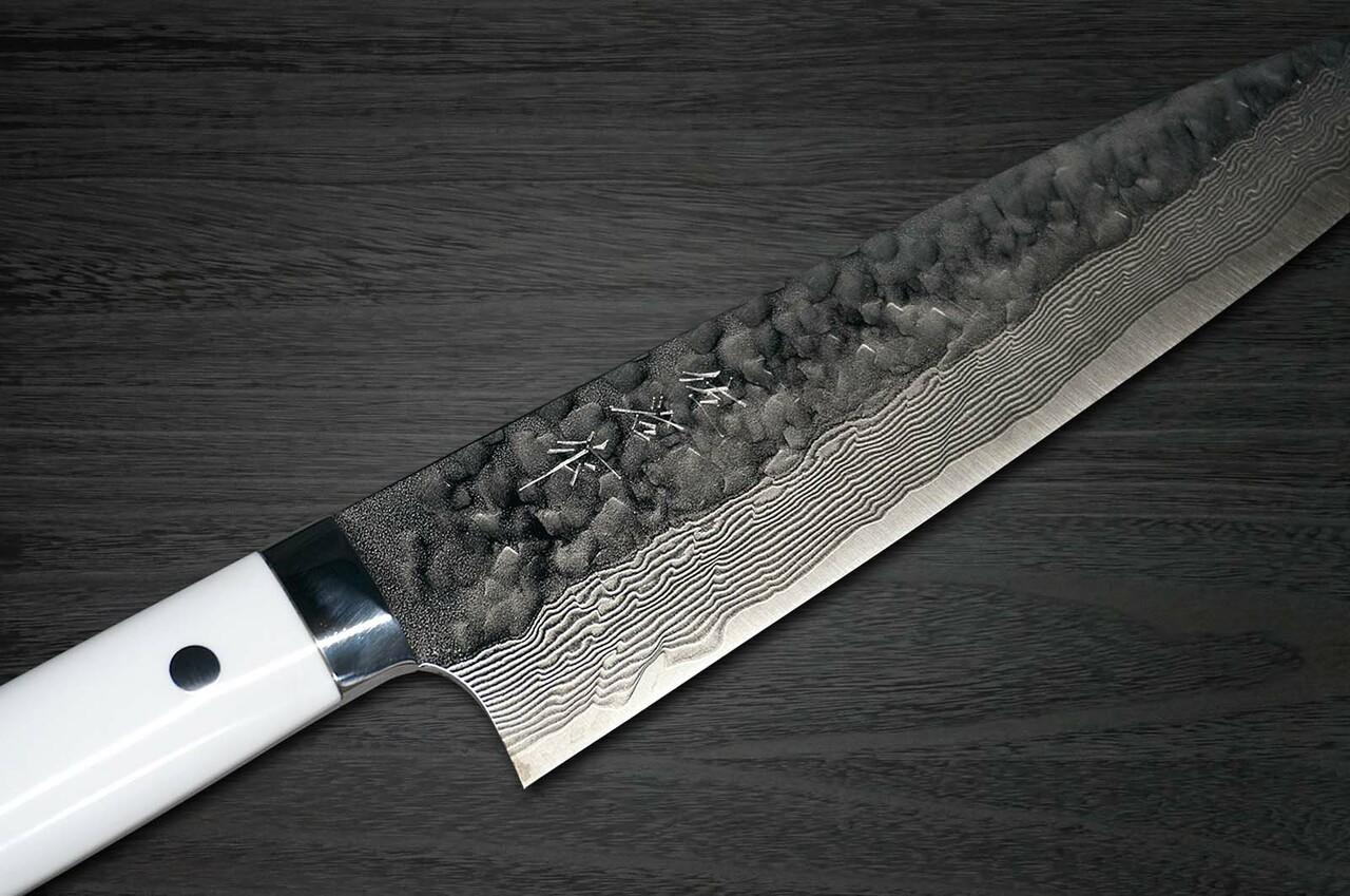 KEEMAKE Damascus chef Knife 65 Inch, gyutou Knife with Hammered Damascus  Steel AUS-10 Blade Kitchen