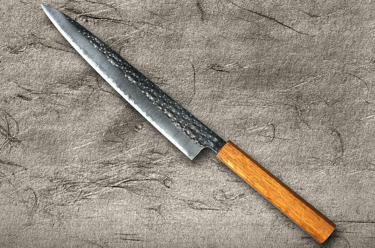 Yu Kurosaki R2SG2 Hammered SENKO WA OK8M Japanese Chefs SlicerSujihiki 270mm with Urushi Lacquered Oak Handle