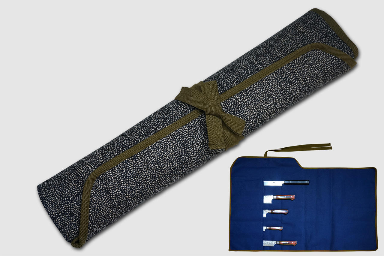 Hudson Durable Goods Premium Waxed Canvas 8-Pocket Knife Roll Bag