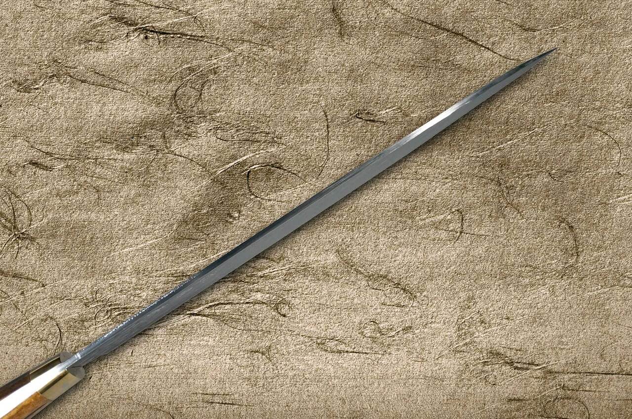 Takeshi Saji VG10 Mirror Hammered Damascus DHM Japanese Chefs Gyuto Knife 210mm with Brown Antler Handle