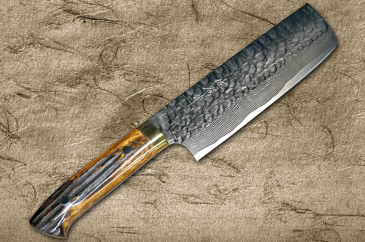 T&M Knives Couteau de Chef Damascus Steel Deluxe - Couteau à Découper  Japonais Nakiri
