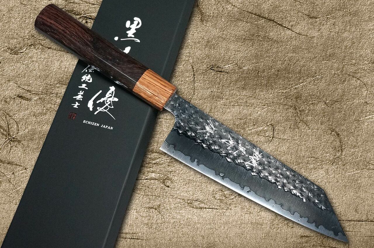 Yu Kurosaki R2 Sg2 Hammered Senko Wa Rs8h Japanese Chef S Bunka Knife 165mm With Brown Ring Octagonal Handle Japanese Chef Knives