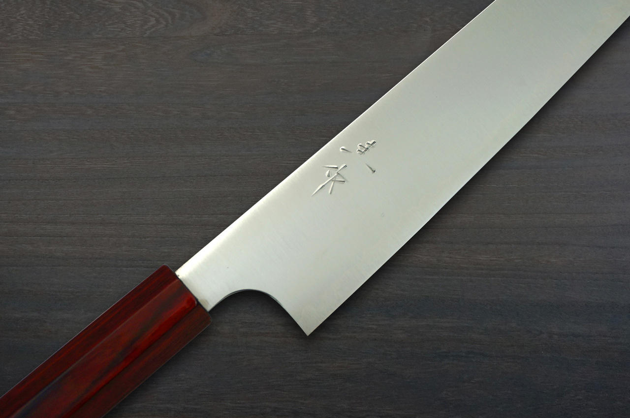 Kei Kobayashi R2 Special Finished CS Japanese Chef's Knife SET  (Gyuto210-Slicer-Bunka-Vegetable-Petty) with Red Lacquered Wood Handle