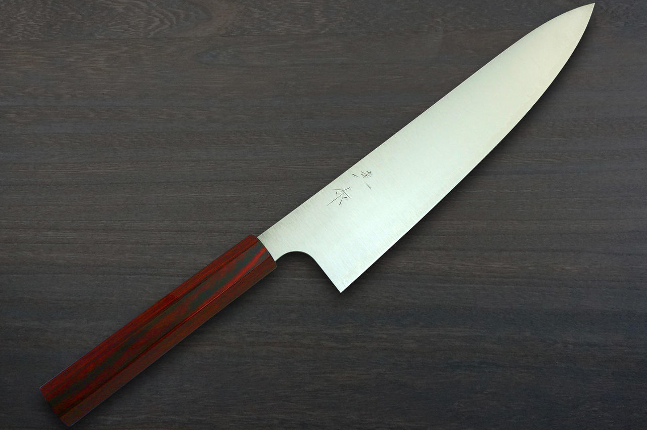 Kei Kobayashi R2 Special Finished CS Japanese Chef's Knife SET  (Gyuto210-Gyuto240-Slicer-Bunka-Santoku-Vegetable-Petty) with Red Lacquered  Wood Handle