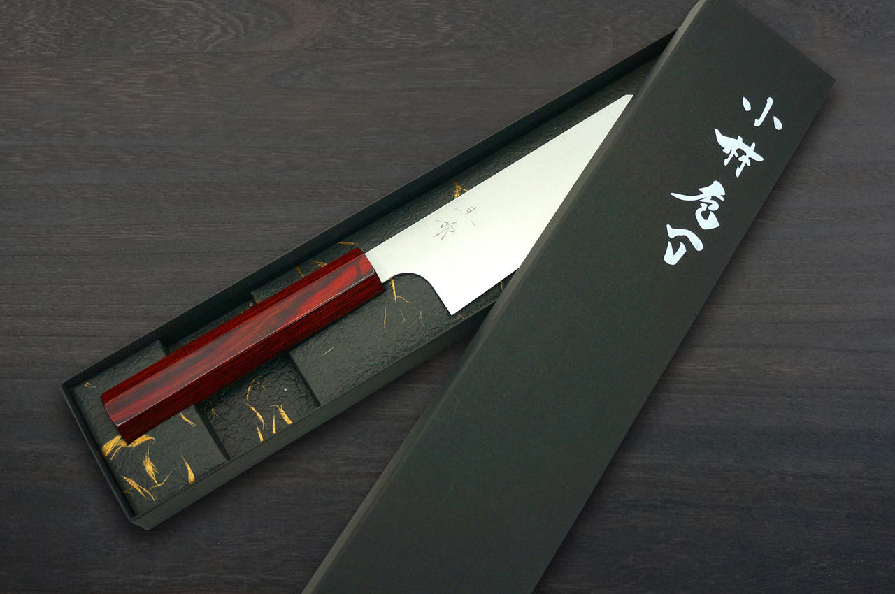 Kei Kobayashi R2 Special Finished CS Japanese Chef's Knife SET  (Gyuto210-Gyuto240-Slicer-Bunka-Santoku-Vegetable-Petty) with Red Lacquered  Wood Handle