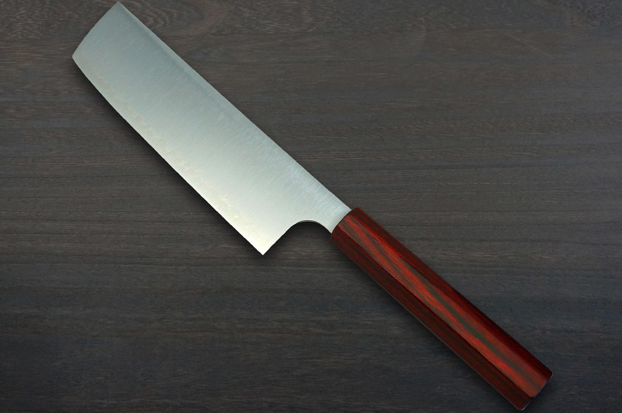 Kei Kobayashi R2 Special Finished CS Japanese Chef's Nakiri(Vegetable)  165mm with Red Lacquered Wood Handle