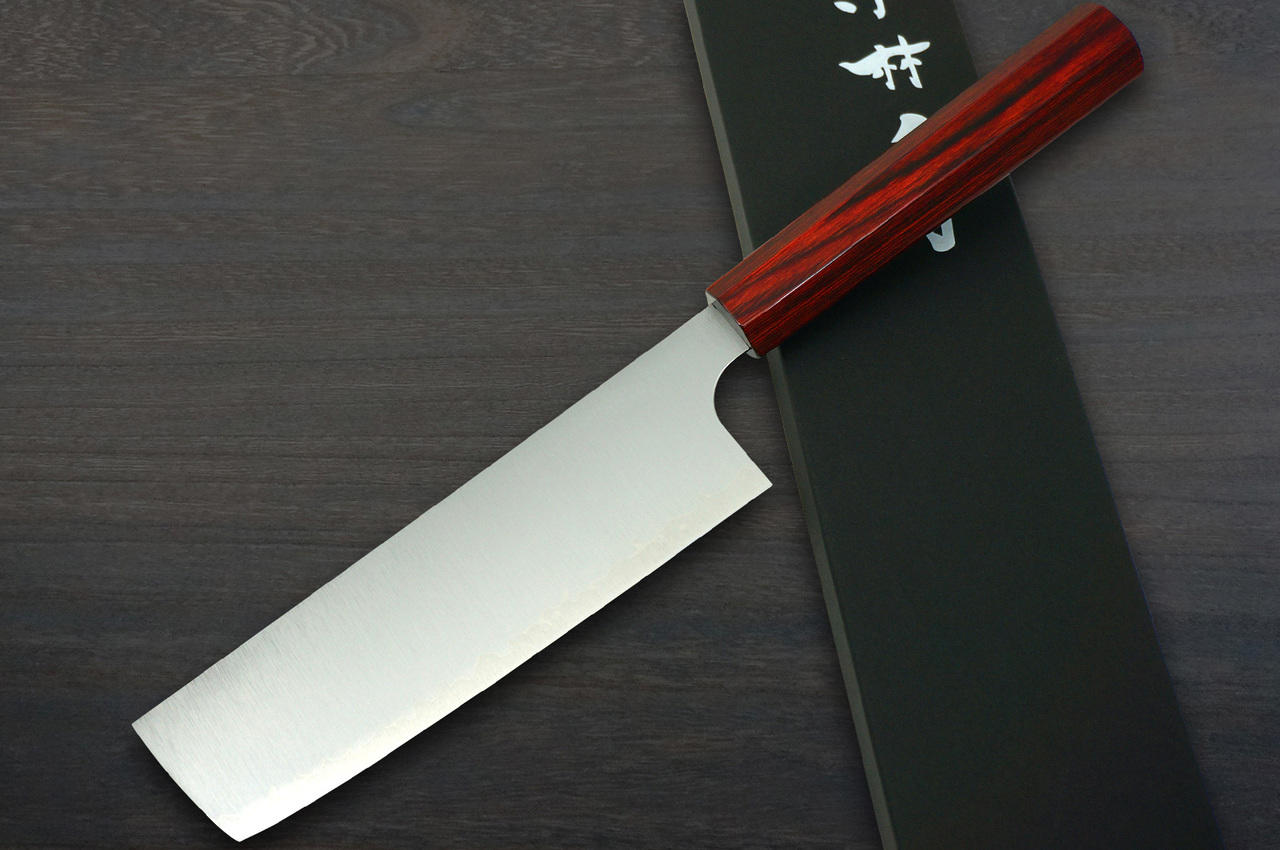 Kei Kobayashi R2 Special Finished CS Japanese Chef's Nakiri(Vegetable)  165mm with Red Lacquered Wood Handle