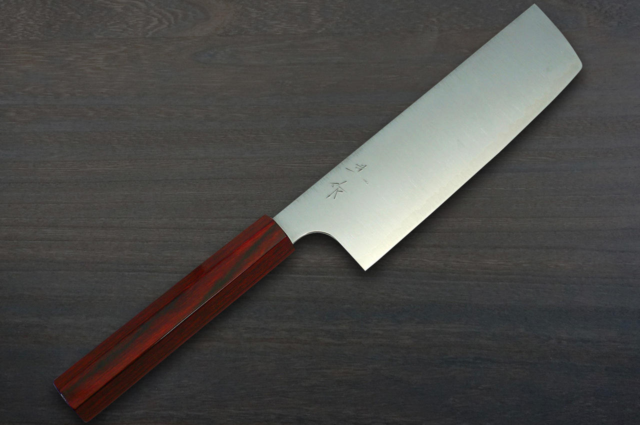 Kei Kobayashi R2 Special Finished CS Japanese Chef's Nakiri(Vegetable)  165mm with Red Lacquered Wood Handle