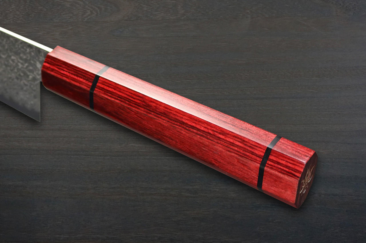 Kanetsune 63-Layer Damascus MINAMO-KAZE Japanese Chef's Santoku Knife 180mm with Dedicated Saya Sheath 