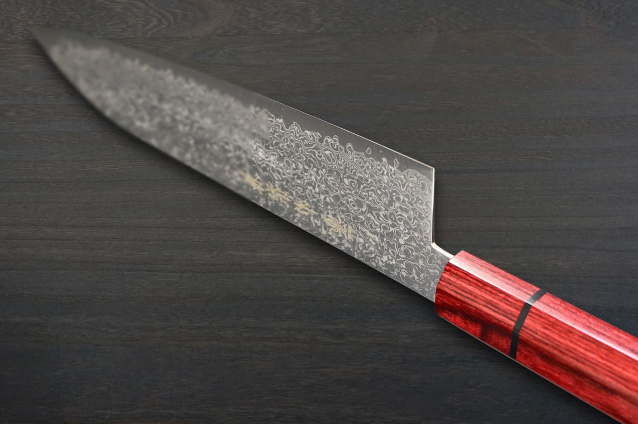 Kanetsune 63-Layer Damascus MINAMO-KAZE Japanese Chef's Santoku Knife 180mm with Dedicated Saya Sheath 