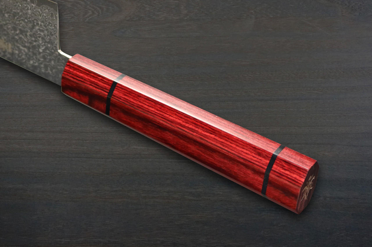 Kanetsune 63-Layer Damascus MINAMO-KAZE Japanese Chef's Santoku Knife 180mm with Dedicated Saya Sheath 