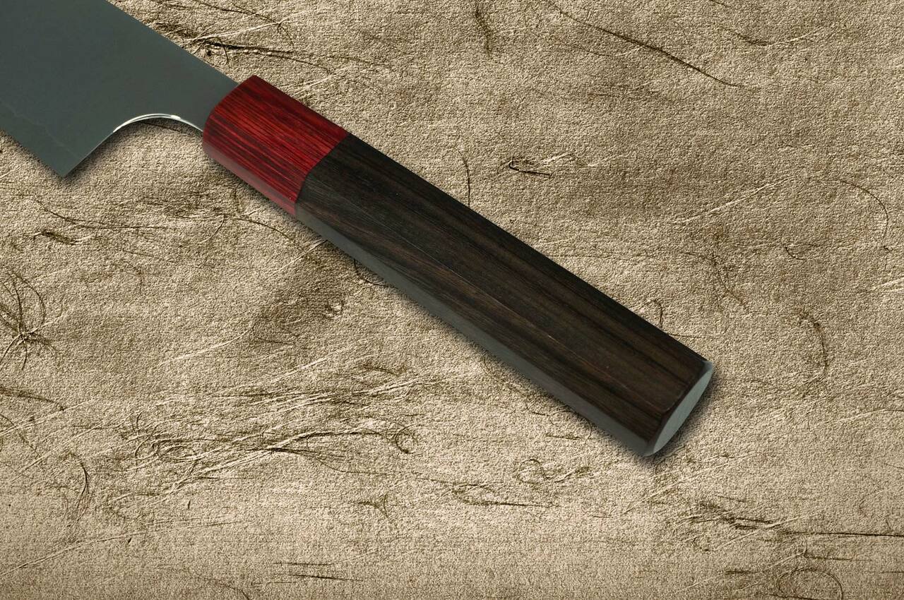 Kei Kobayashi R2 Special Finished CS Japanese Chef's Knife SET  (Gyuto210-Gyuto240-Slicer-Bunka-Santoku-Vegetable-Petty) with Red Lacquered  Wood Handle