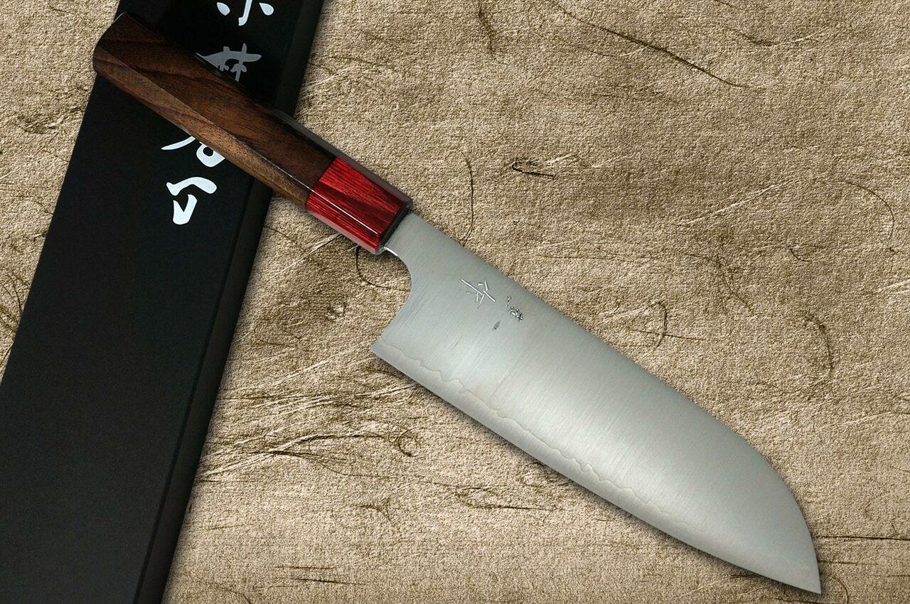 Kei Kobayashi R2 Special Finished CS Japanese Chef's Knife SET  (Gyuto210-Slicer-Santoku-Vegetable-Petty) with Red Lacquered Wood Handle