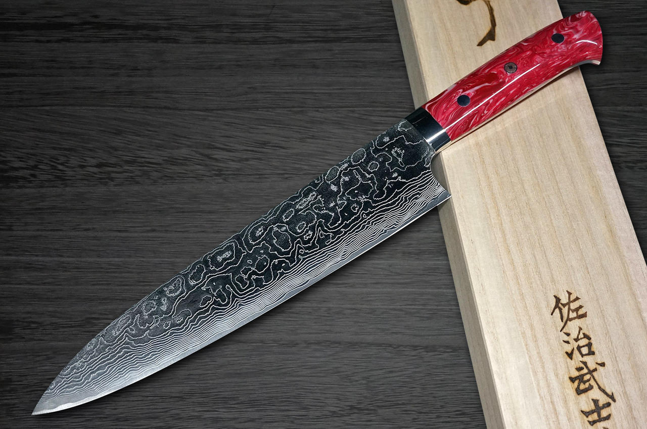 征露岳南武鑑 上 堺孝行33 层VG10Damascus Indigo Japan-Blue 厨师用三德刀170mm