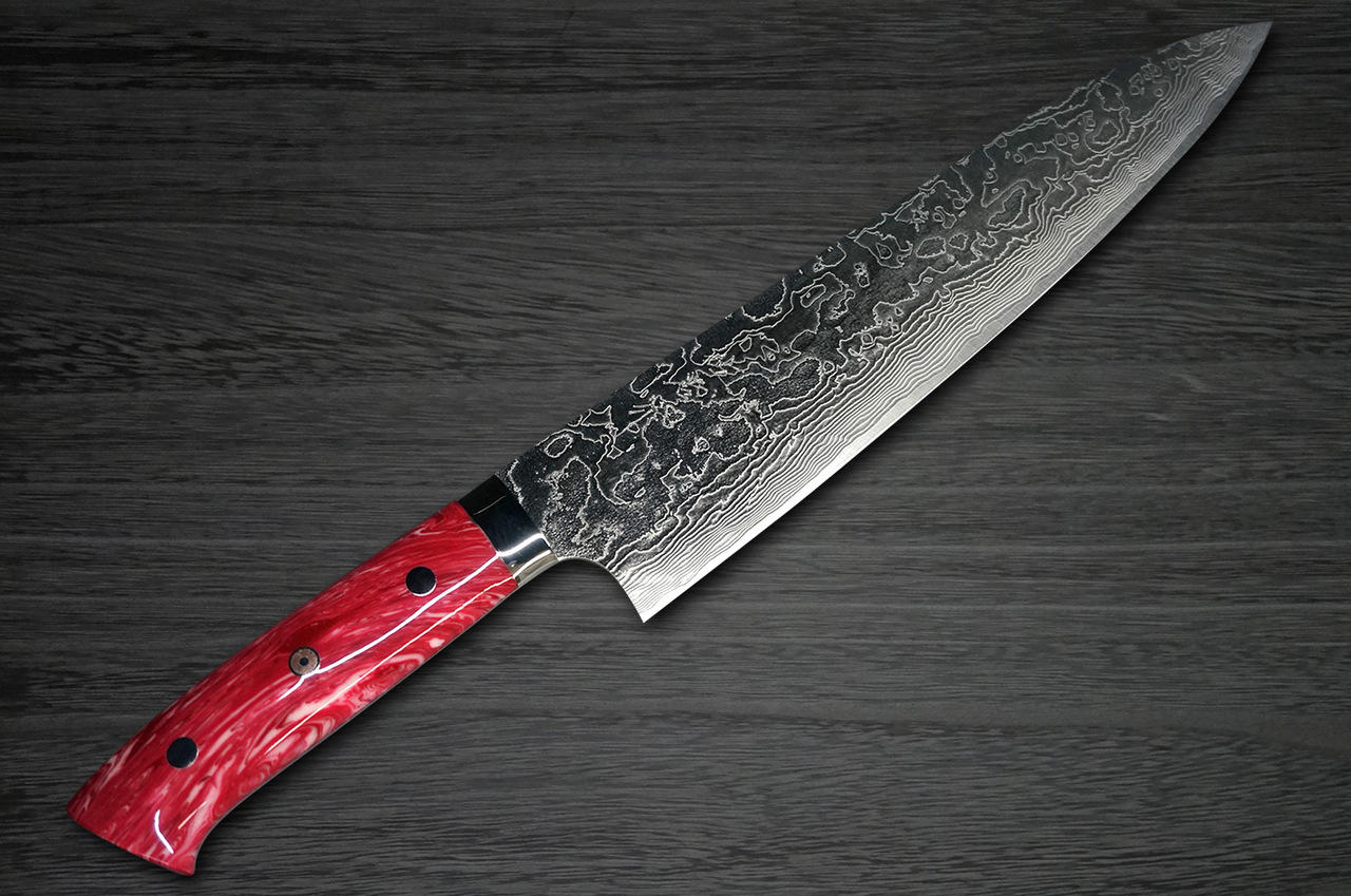 征露岳南武鑑 上 堺孝行33 层VG10Damascus Indigo Japan-Blue 厨师用三德刀170mm