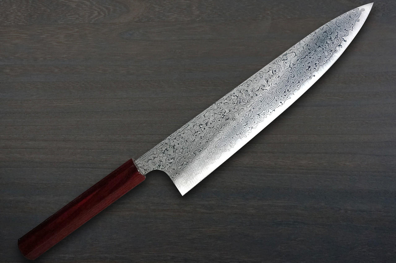 Kei Kobayashi R2 Special Finished CS Japanese Chef's Knife SET  (Gyuto210-Gyuto240-Slicer-Bunka-Santoku-Vegetable-Petty) with Red Lacquered  Wood Handle