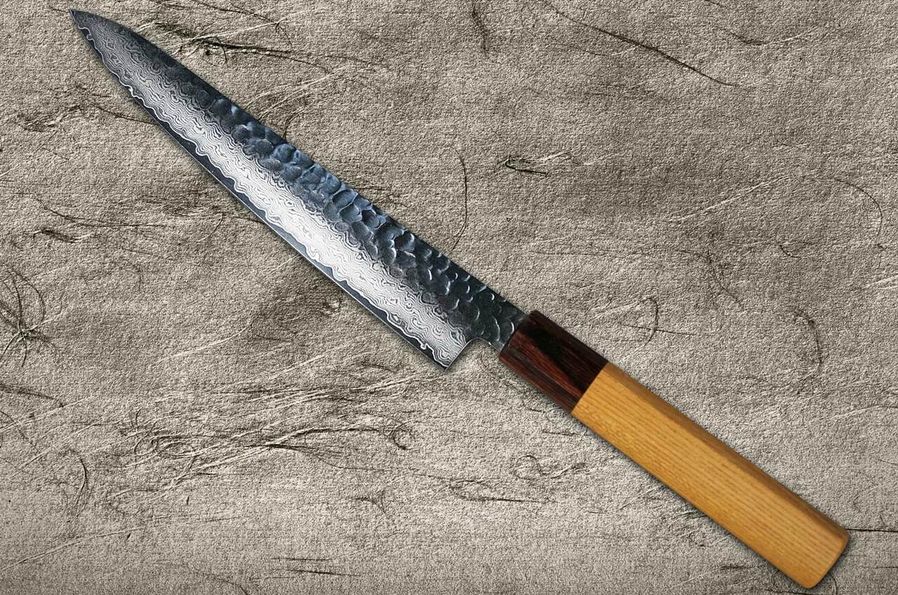 Sakai Takayuki 33-Layer VG10 Damascus Hammered WA Japanese Chef's Knife SET  (Steak Petty Knife120mm x 2pcs)